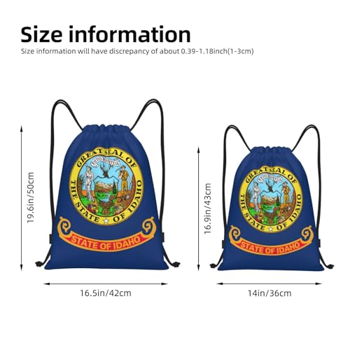 Idaho state flag print Drawstring String Backpack Cinch Sack Sport Gym Bags for Yoga Traveling Outdoor Sports4