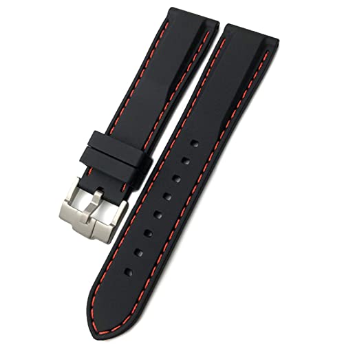 Bracelet de montre en silicone noir rouge étanche pour personnaliser sa montre