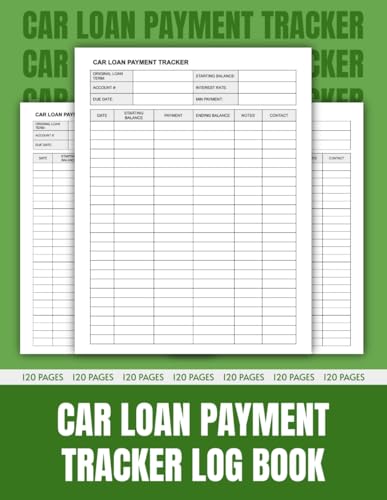 Car Loan Payment Tracker Log Book: Take Control of Your Auto Loan, Never Miss a Payment, Monitor Balances, and Drive Toward Debt-Free Ownership