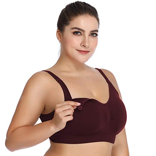 Image of Womens Seamless Nursing Bra Sleeping Maternity Bralette for Breastfeeding Pack of 3