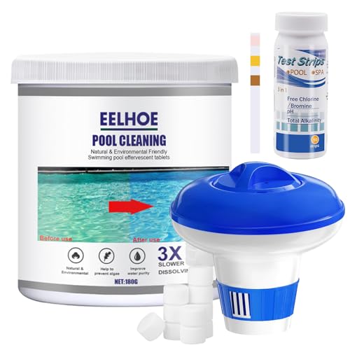 Chlortabletten 180g mit schwimmendem Chlorspender Für Schwimmbecken Whirlpool Spa