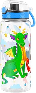Home Tune Cute Water Bottle, BPA FREE Tritan, Leak Proof, Easy Clean, Carry Handle, 680ml - Dinosaur