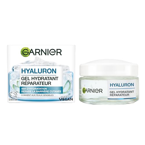 GARNIER Skin Active - Crème Gel Visage Hyaluron Barrier Repair - Repulpe & Apaise - 48H - Glycérine, Acide Hyaluronique & Aloe Vera - Vegan & Cruelty Free -...
