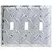Amerelle 955TTT Garage Diamond Cut Aluminum Wallplate with 3 Toggle