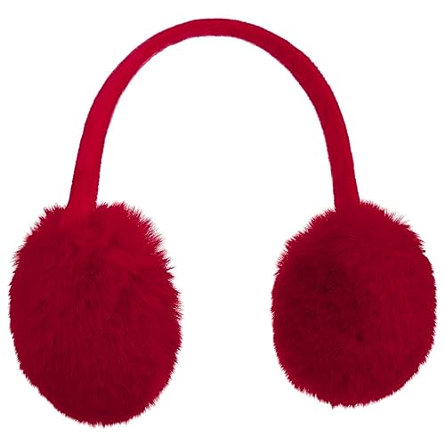 McBURN Cache-Oreilles One Colour Femme - Protege-Oreilles Hiver Automne-Hiver - Taille Unique Rouge
