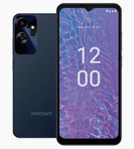 acerpure Acerone Liquid 4G Smartphone (Blue, 4GB RAM, 64GB Storage) with 6.5" IPS Display, 20MP Rear Camera, 5000mAh Battery, Android 14, Octa-Core MT6765 Processor view 1