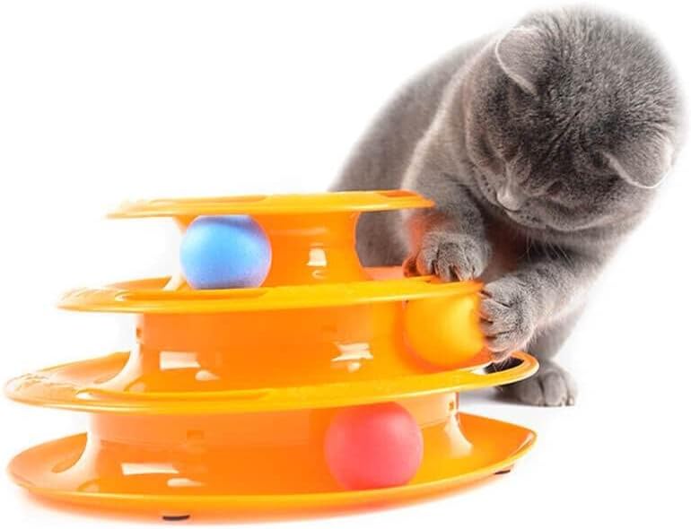 Brinquedo Interativo para Gatos Torre de Bolinhas