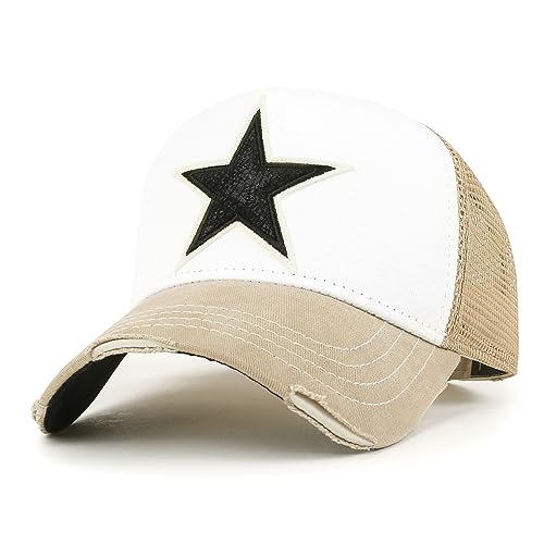 ililily Star Embroidery Black White Trucker Hat Cotton Baseball Cap product thumbnail 14