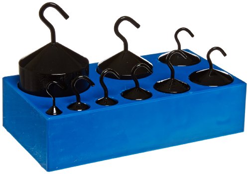 Ajax Scientific ME180-0000 9 Piece Economy Hook Weight Set with Plastic Block
