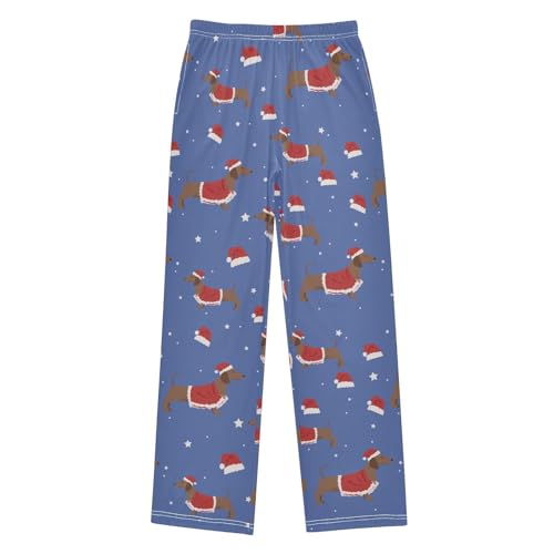 Boys' Pants Christmas Cute Dogs Santa Long Bottoms Jogger Pants Elastic Waist Trousers with Pockets S-XL