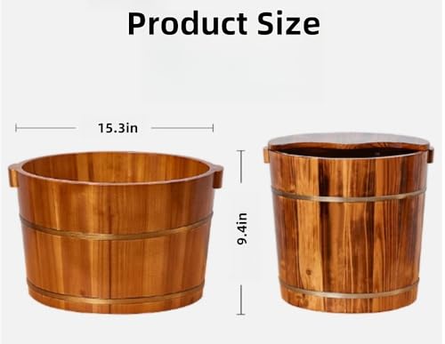 Balde de Madera Natural para Spa de Pies con Tapa miniatura 7