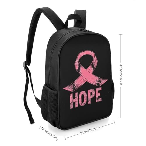 Ope Ribbon Breast Cancer Awareness Cute Backpack Large Capacity Oxford Oloth Backpacks for Women Men Traveling2