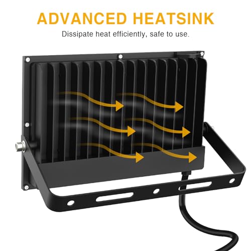 Onforu 150W LED Outdoor Spotlight, 12000LM Super Bright Security Light, IP66 Waterproof Outdoor Spotlight, 2 Pack 6500K Daylight White LED Outdoor Lights for Court.