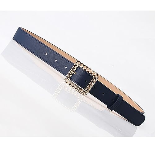 Women's Faux Leather Belt Gold Tone Casual Fashion Cutout Square Metal Bucklet Chunky Belts For Dress2