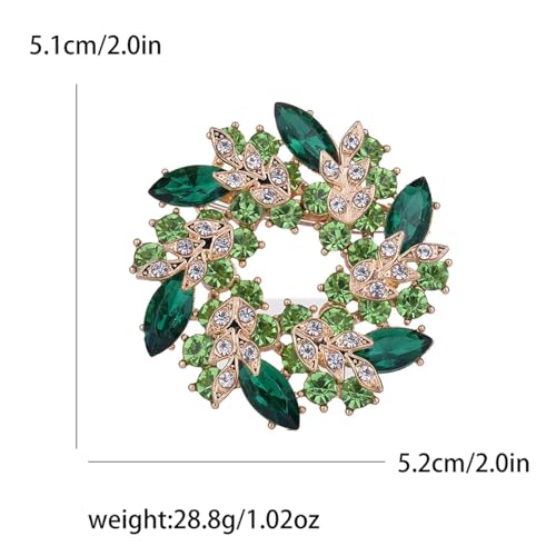 Image of Rhinestone Flower Brooch for Women Crystal Wreath Brooch Pin Stylish Big Flower Brooch Rhinestone Crystal Bauhinia Flower Wreath Brooch Elegant Clothing Hat Bag Accessories Christmas Wedding Bridal Birthday Jewelry