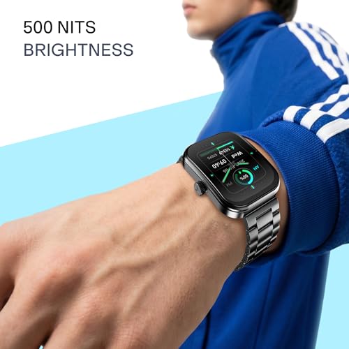 Image of boAt Wave Sigma 3 Curv Smartwatch with 2.01 inch (5.33 cm) Immersive Curved Display, Metallic Finish, Functional Crown, BT Calling, Sleep, Stress, Heart Rate & SpO2 Monitoring, SOS, IP68 (Black Steel)