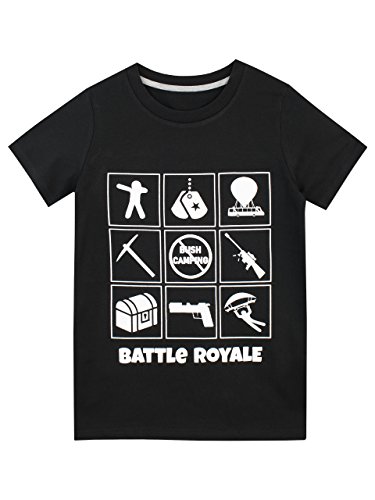 Battle Royale Boys' Gaming T-Shirt Size 10 Black