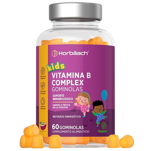 Vitamina B Complex Gominolas Niños | Complejo Vitaminico Completo | 2 Meses de Suministro - 60 Gummies Veganas | con Yodo y Zinc | Horbaach