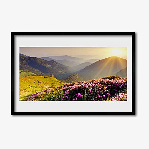 Affiche encadrée 60x40 cm Tulup en cadre MDF déco murale paysage Mount Meadow