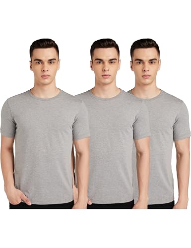 Image of Amazon Brand - Symbol Men Solid Cotton T Shirt | Plain | Round Neck | Half Sleeve - Regular Fit | Combo Pack of 3 (Available in Plus Sizes)