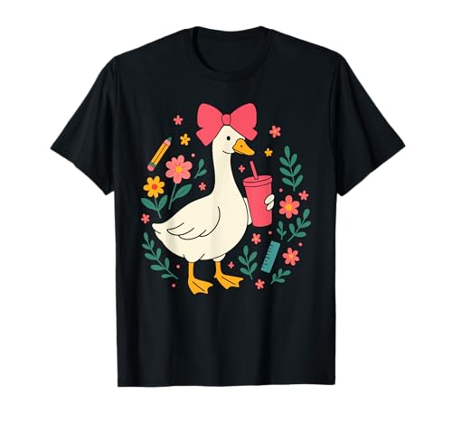 Coquette Silly Goose Teacher Floral Back to School T-Shirt