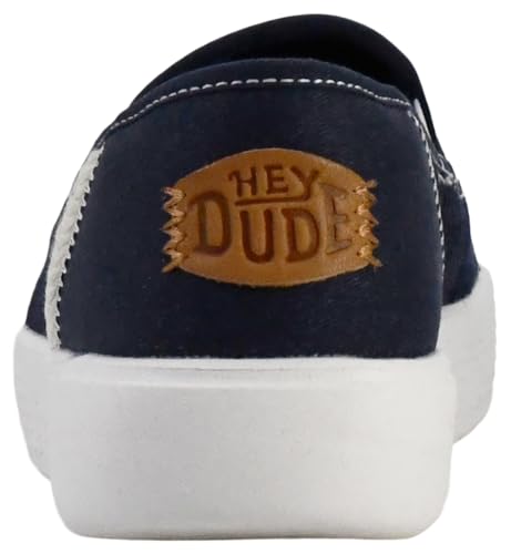 Image of Hey Dude Women's Sunapee Slip on Sneakers, Mesh Stripe Navy, 10
