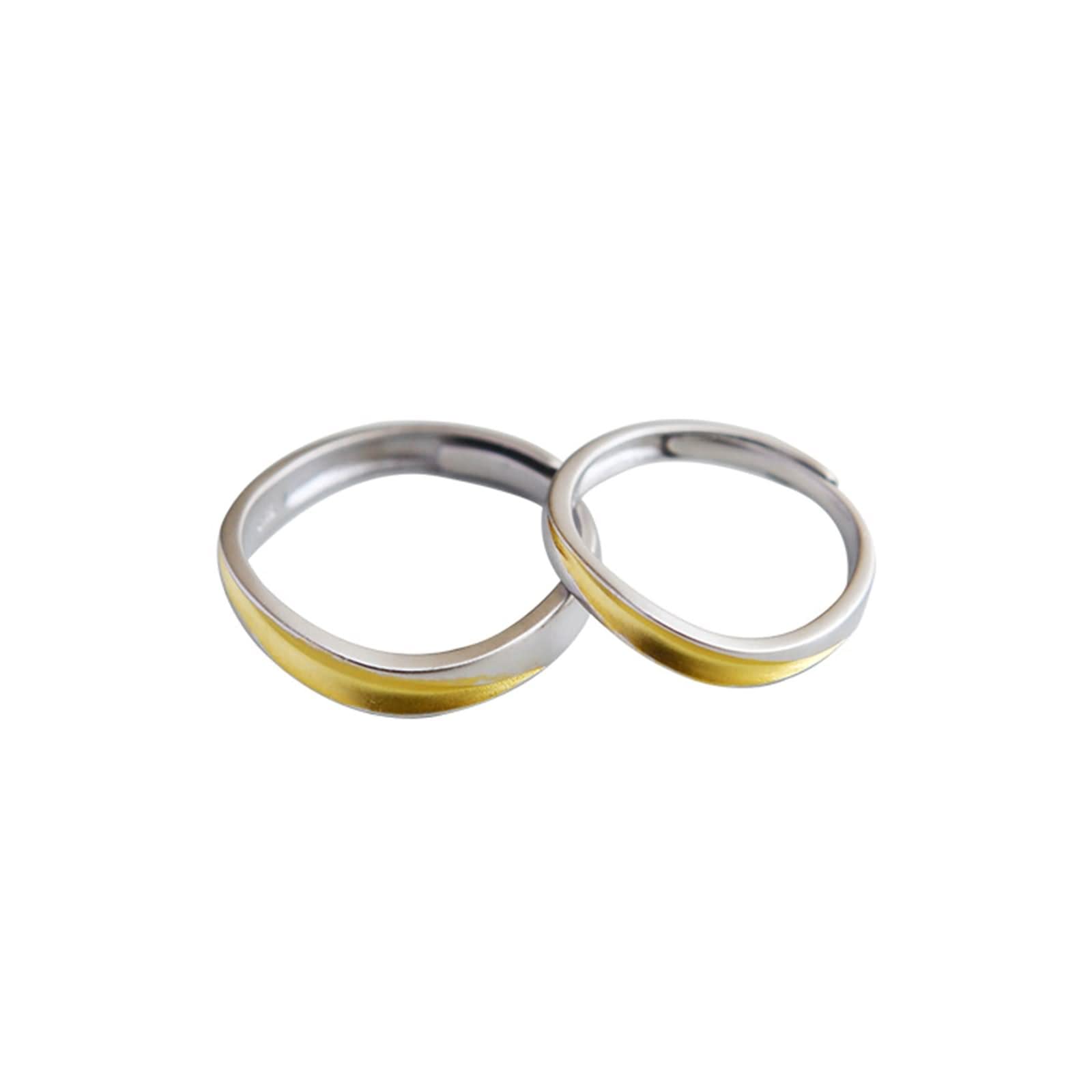 Schlichter Verlobungsring, EIN Versprechensring, Blattgold, Silber, Sterlingsilber, kleine Geschenksets für Frauen