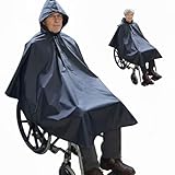 Seniori Regenponcho Regencape mit Reflektor | Rollstuhl Poncho wasserdicht, winddicht | Regenschutz für Rollstuhlfahrer & Betreuer