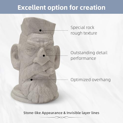 Image of Geeetech Marble PLA Filament, 1.75mm 3D Printer Filament 1kg(2.2lbs), Dimensional Accuracy + /- 0.02 mm, Marble White-Brown Stone Color, Fit Most FDM Printer