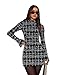 OFEEFAN Early Fall Fashion Plaid Dress Winter Dress Black Plaid L