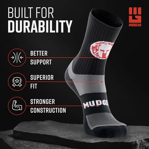 Crew Length Trail Running Socks, Quick-Drying Mid-Calf Socks with Arch Support, Sweat-Resistant, Breathable Athletic Socks2