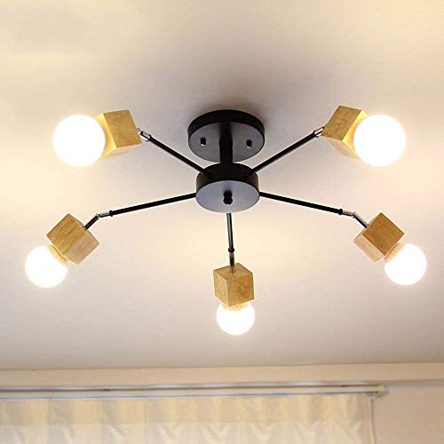 Plafonnier LED moderne bois contre les pièces sombres 60x25cm