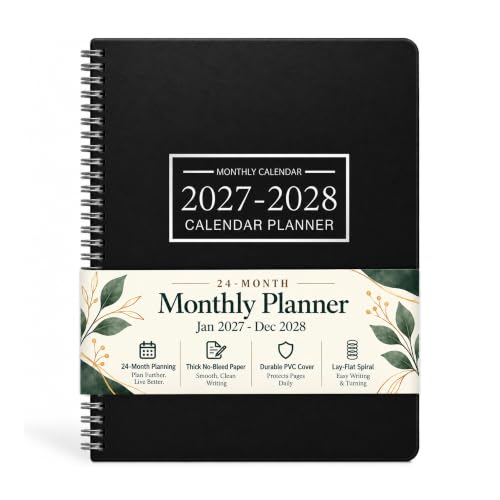 Monthly Planner 2027-2028, Calendar Book Jan 2027 - Dec 2028, 8.5" X 11"