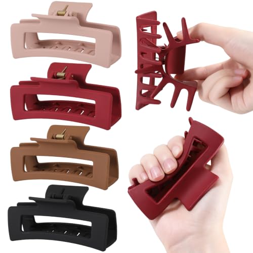 4 Pcs Flexible Hair Clip, 5 Inch Flexible Claw Clip for Women Girls