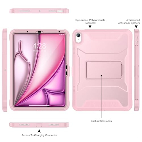 Coque iPad Air 11 antichoc Soke rose pour éviter les bris d'écran