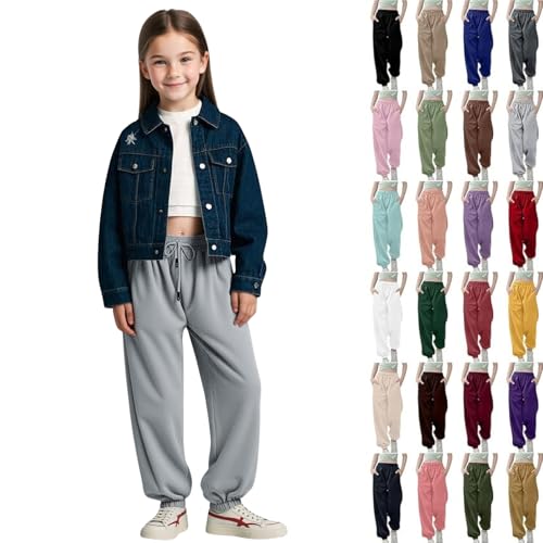 Girls Sweatpants Baggy High Waisted Cinch Bottom Joggers with Pockets Cute Preppy Track Pants Casual Fashion Clothes