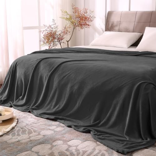 Image of BEDELITE Fleece Blanket Charcoal Grey Full Throw Blankets for Couch & Bed, Luxury Plush Cozy Fuzzy Blanket 84x90 inches, Super Soft Warm Lightweight Throw Blanket for Travel Camping