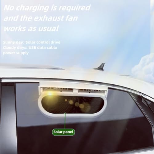 image for MYUOOT Solar Car Window Fans with Exhaust and Intake - Vehicle Exhaust