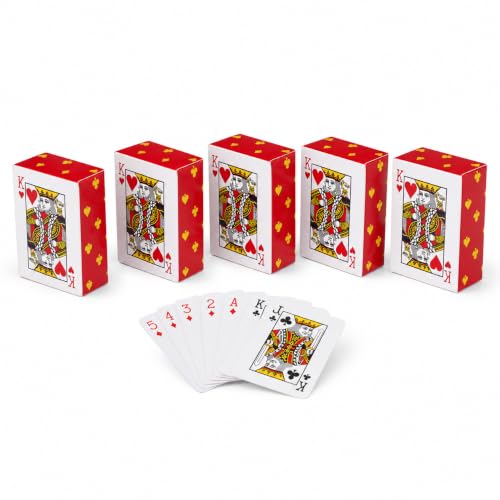 SHOWHIHI Mini Playing Cards 5 Decks 54 Cards Each 1.18 x 1.57 in