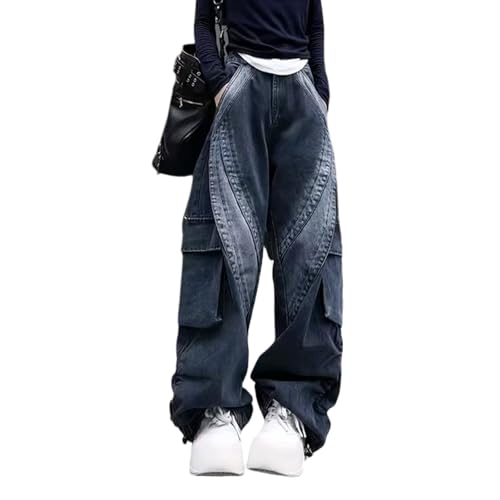 Y2K Women's Jeans Hip Hop Street Retro Wide Legs Jeans Gothic Denim Workwear