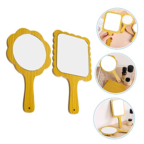 Espejos de maquillaje portátiles de madera DOITOOL 2 unidades miniatura 6