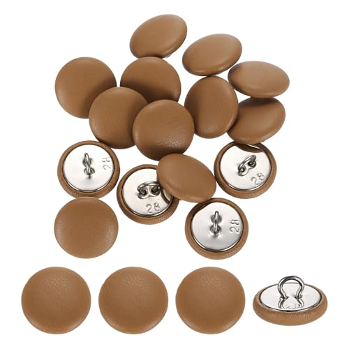 uxcell 15Pcs, boutons recouverts de cuir 18mm 28L, orange foncé