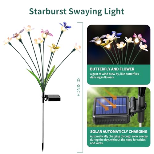 Solar Garden Lights,2packs-16LED,Outdoor Solar Powered Decor for Yard,&hellip;