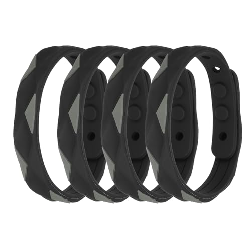 Image of MECCANIXITY Anti Static Bracelet, 0.5 inchX9 inch Adjustable Anti Static Wristband Silicone Balance Energy Sport Bracelets for Eliminate Static, Black 4Pack