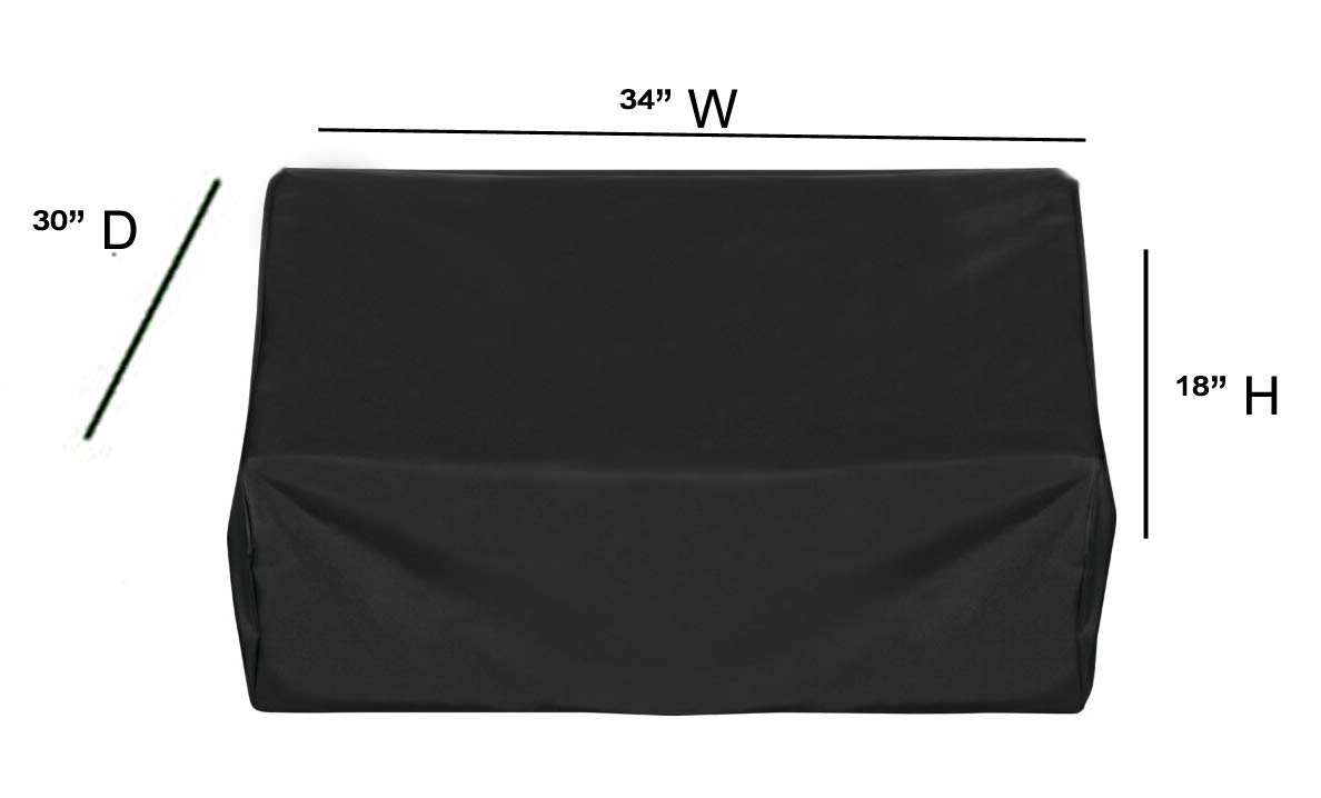 Deluxe (34-Inch(W) x 30-Inch(D) x 18-Inch(H) Grill Cover for Built in Gas Grills