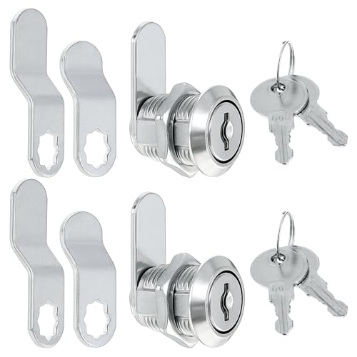 2 Pack Cam Locks for Cabinets Cabinet Locks with Keys 5/8 Inch Mailbox Lock Replacement Drawer Lock for File Cabinet, Tool Box, Rv Storage, Zinc Alloy