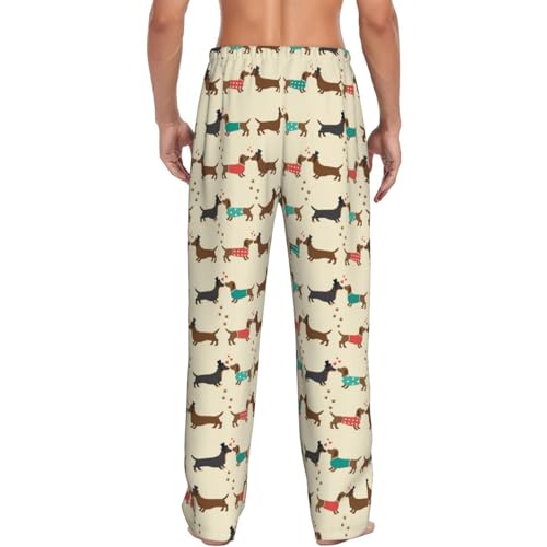 Dachshund Dog For Men'S Lightweight Pajama Pants Adjustable Drawstring & Pockets All-Season Sleepwear2