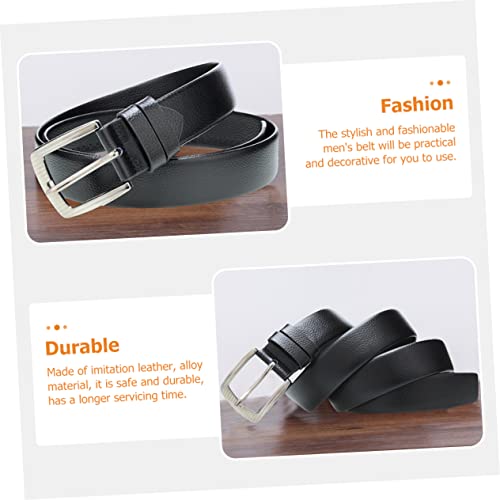 PartyKindom Men Adjustable Waist Belt Casual Imitation Design for Jeans Durable Buckle for Husband Dad Friends Versatile Style3