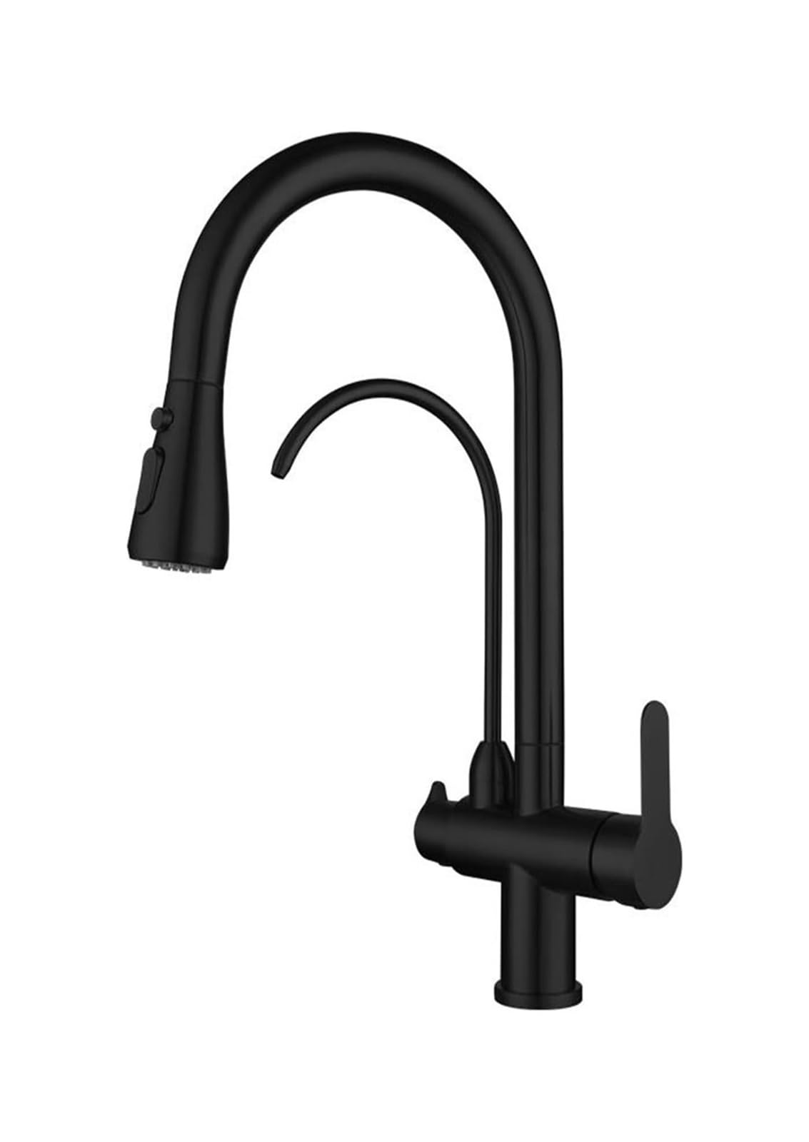 Eamrfvqt Black Brass 3 Way Pull Out Spray Swivel Hot Cold Tap