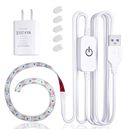 Sewing Machine Light, LED Light with Lighting Kit, with Touch Dimmer and USB Power Supply, Flexible 3M Tape, Natural Light White, Suitable for All Sewing Machines